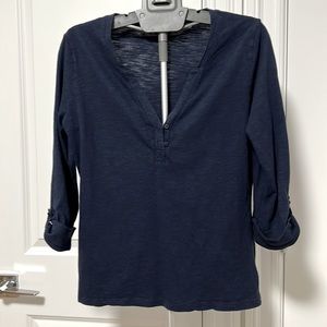 Banana Republic Factory Navy Blue Henley Top